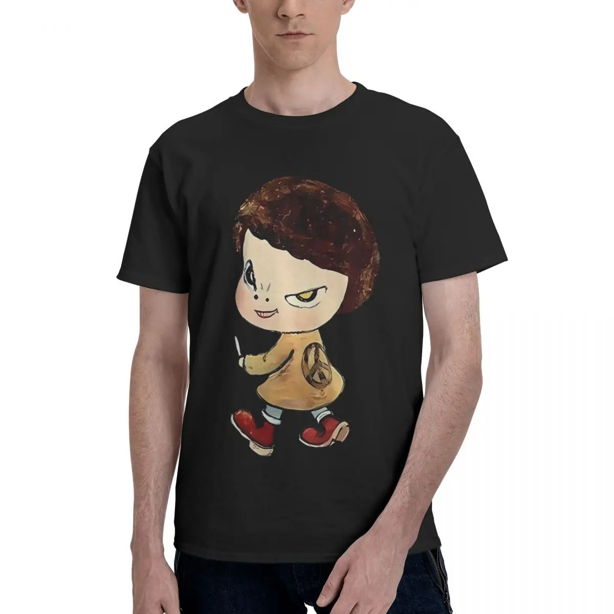 Yoshitomo Nara вдохновленный 100% хлопок повседневные дышащие мягкие всесезонные