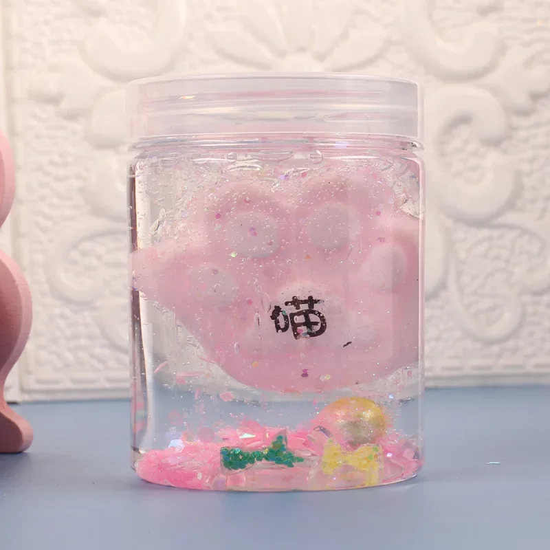 Слайм пушистая Подвеска для детей светящийся цвет грязь клей кристальная милые