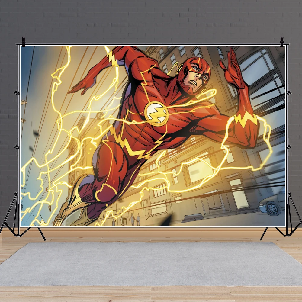 

Мультяшный супер фон для фотосъемки фотосъемка вспышка герой Мальчик Дети День рождения прямая трансляция Декор Фотостудия