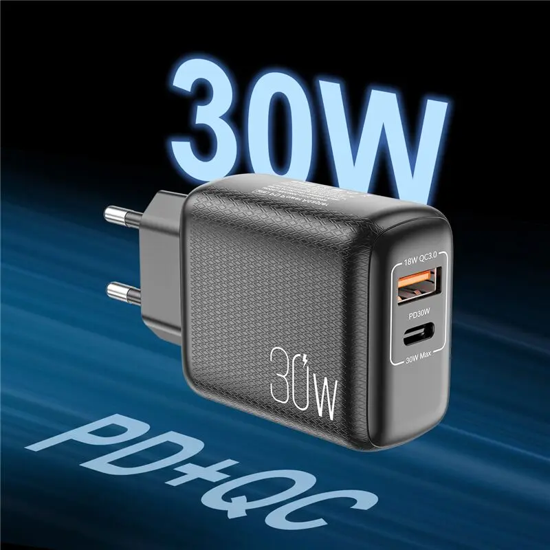 

USB Charger 30W Fast Charging USB Type C PD Charge Adapter EU US UK Charge Plug For iPhone 13 12 Pro Max Xiaomi 11 Huawei P40