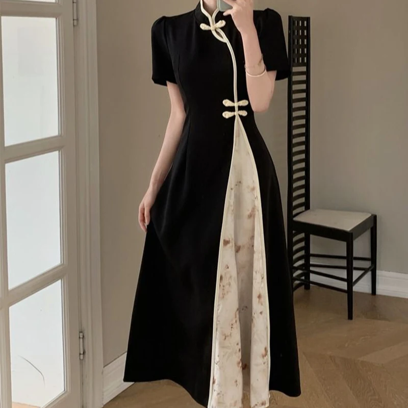 Женское длинное платье в китайском стиле элегантное облегающее Чонсам с