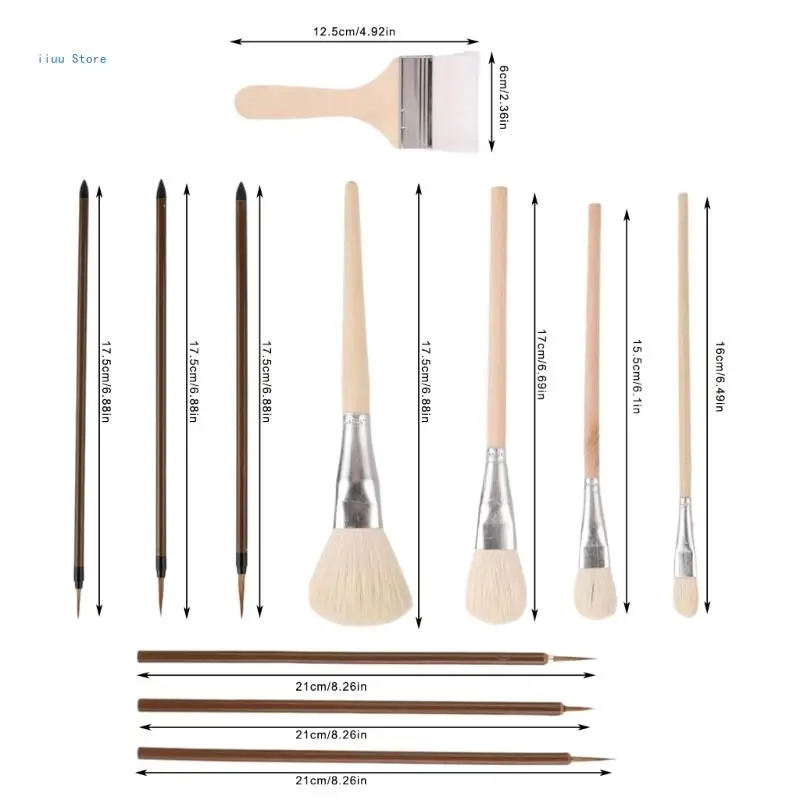 11x художественные кисти керамические акриловые для акварельной краски