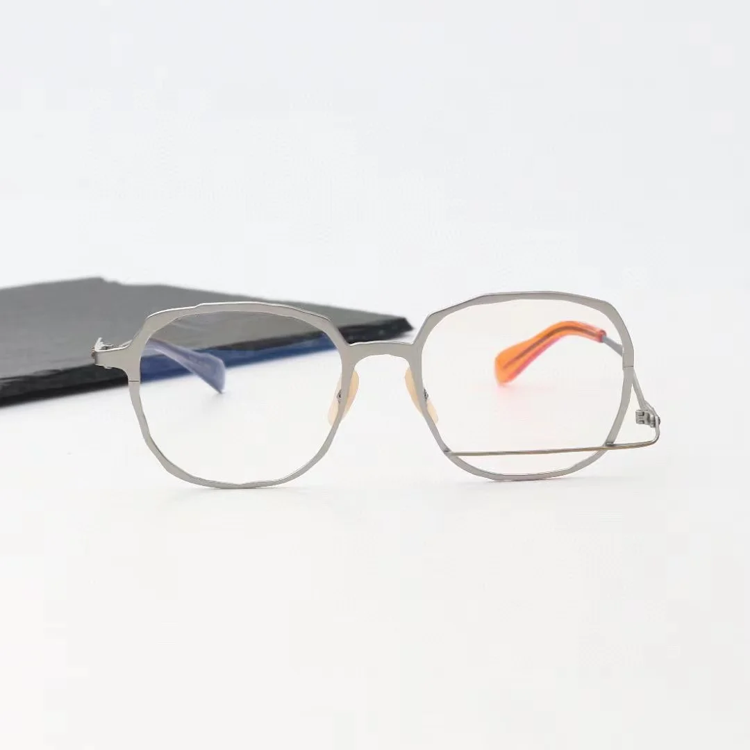 

Оправа для очков титановая для мужчин и женщин, индивидуальный винтажный аксессуар в стиле ретро, для близорукости, от японского бренда