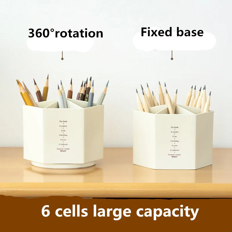 

Organizer Capacity Escritorio Desk 2022 Stationery Box Accessories Holder Desktop Pen Pot Storage Hexagon Large Pencil