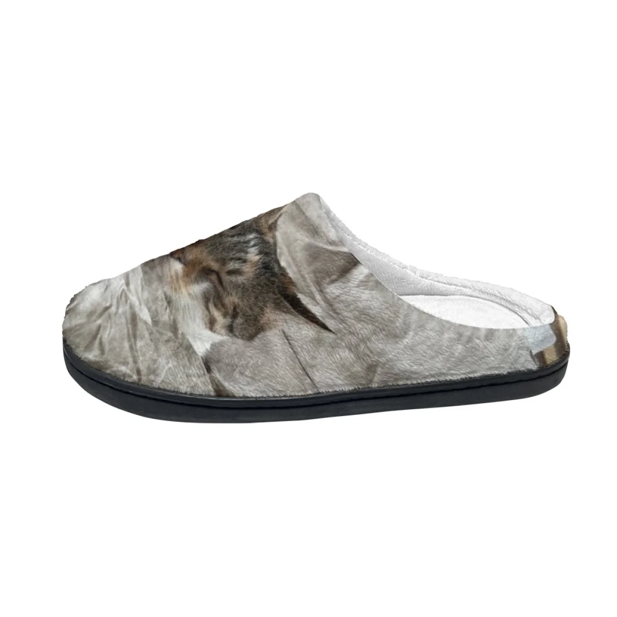 Симпатичные теплые тапочки унисекс для пар с 3D рисунком кошки зимние