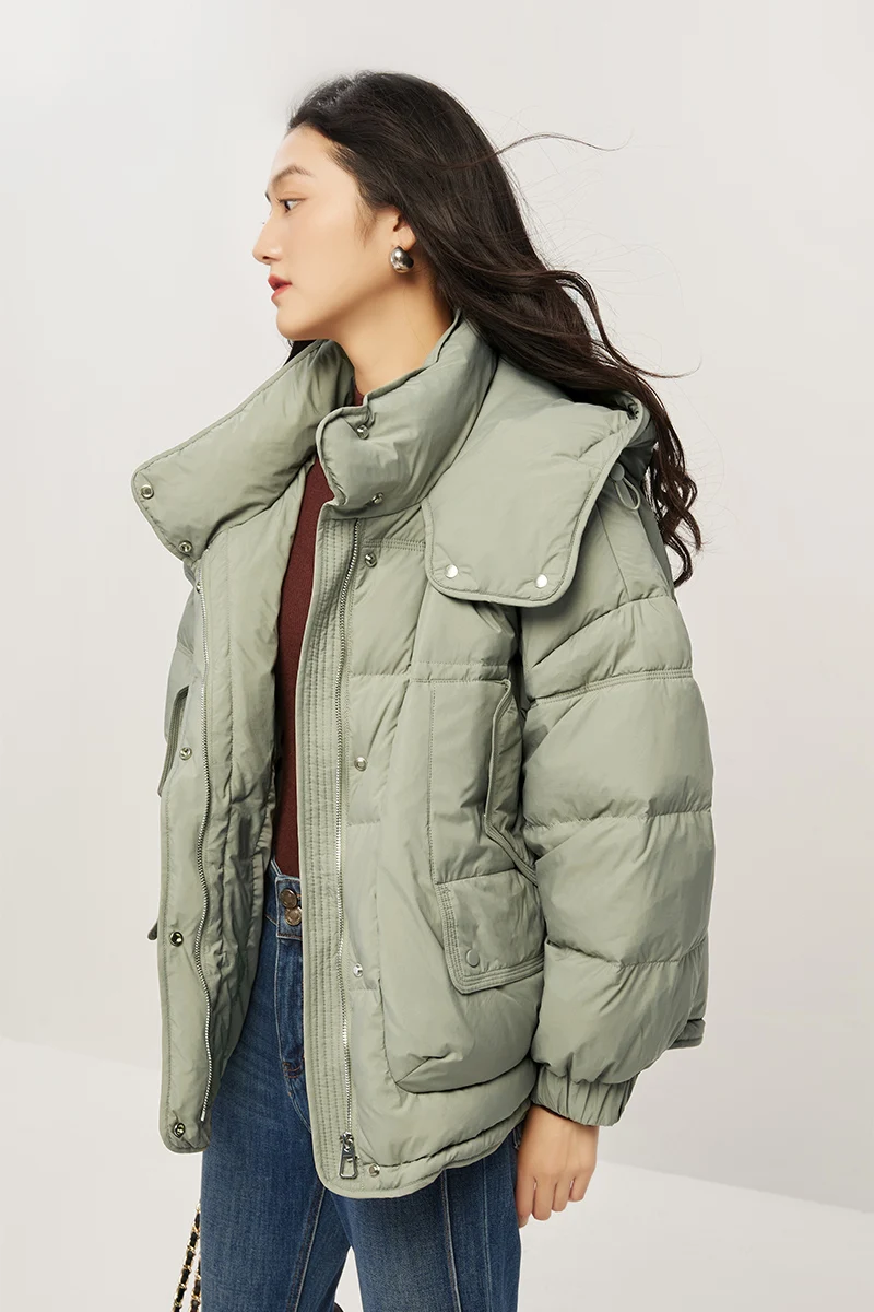 New Casaco Feminino Inverno 2022  90%  White Duck Down  Autumn/Winter  Zipper Loose Thin Jacket Women  Winter Coat