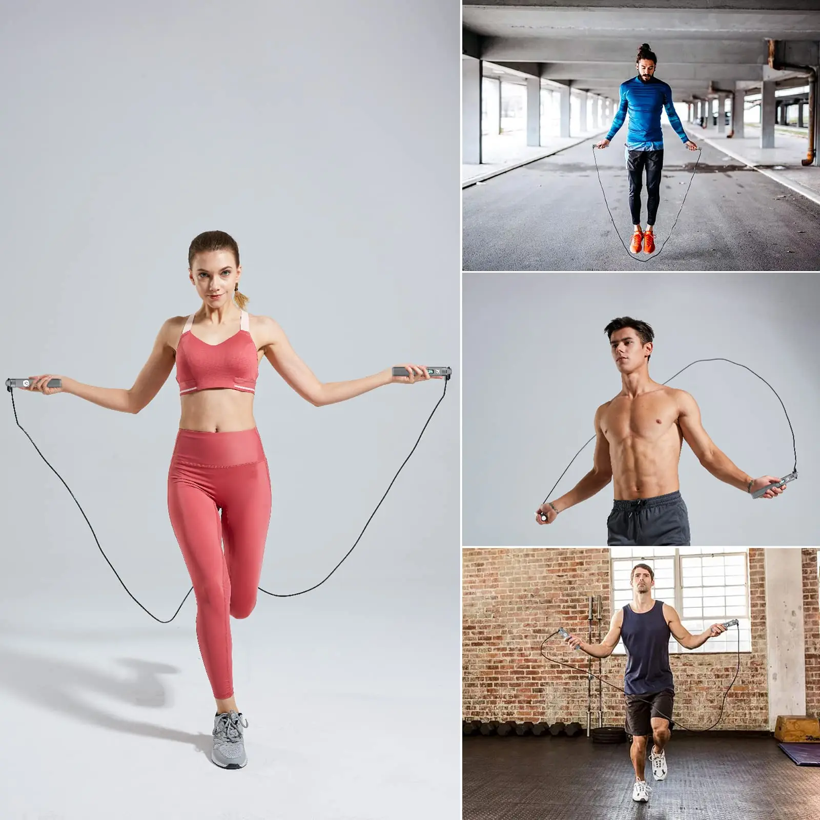 75PAI Smart Fitness Jump Rope Weighted Cordless Speed Jump Rope with Calorie Counter Digital Workout Jump Rope T30L