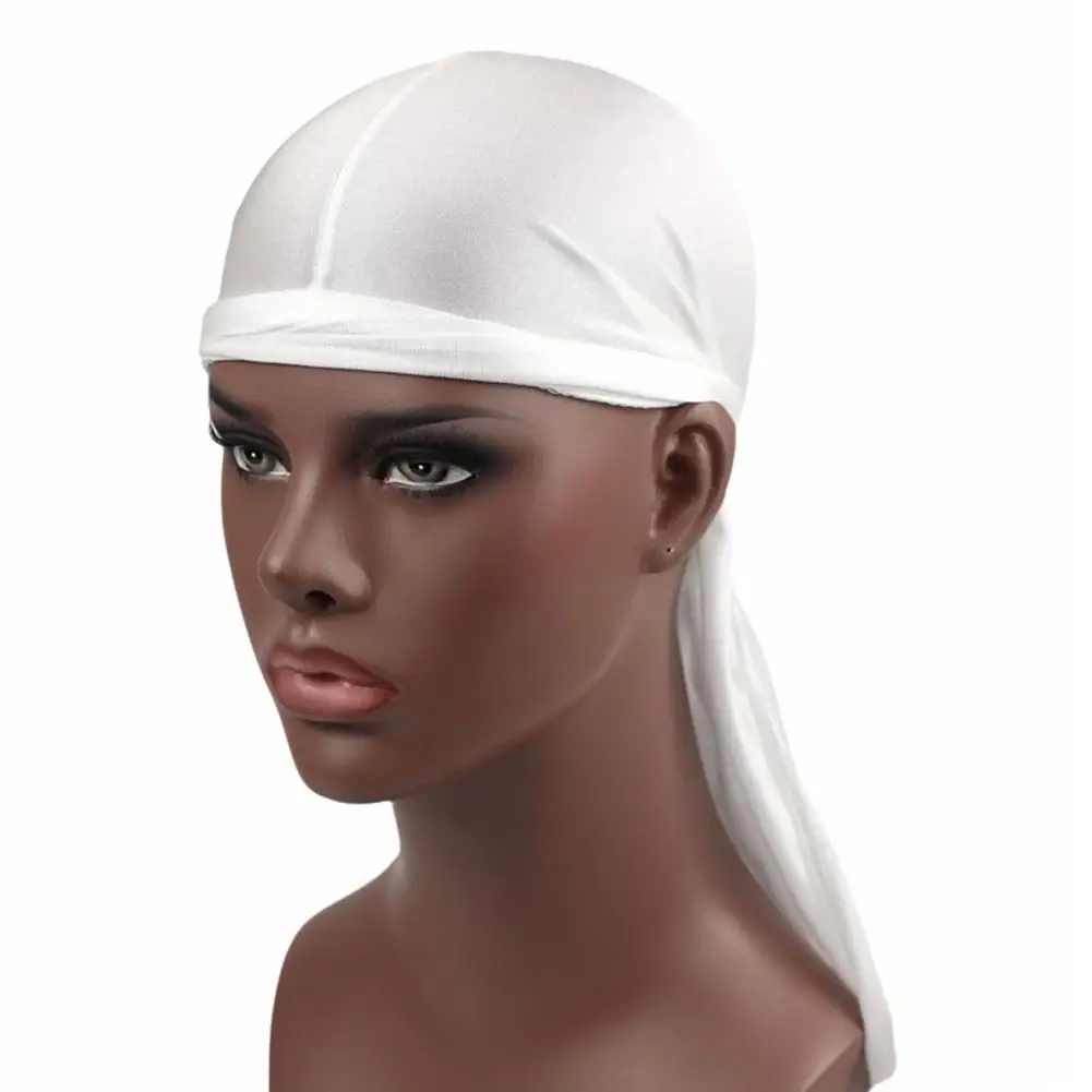 Мужская атласная эластичная кепка в стиле хип-хоп Du Doo Rag Durag парики однотонная
