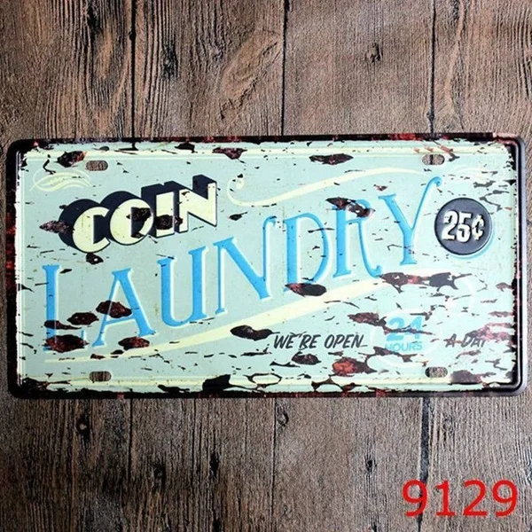 

LAUNDRY Metal Tin Sign Decor Board Home Hotel Bar Wall Tin Poster License Plate 6X12 Inches