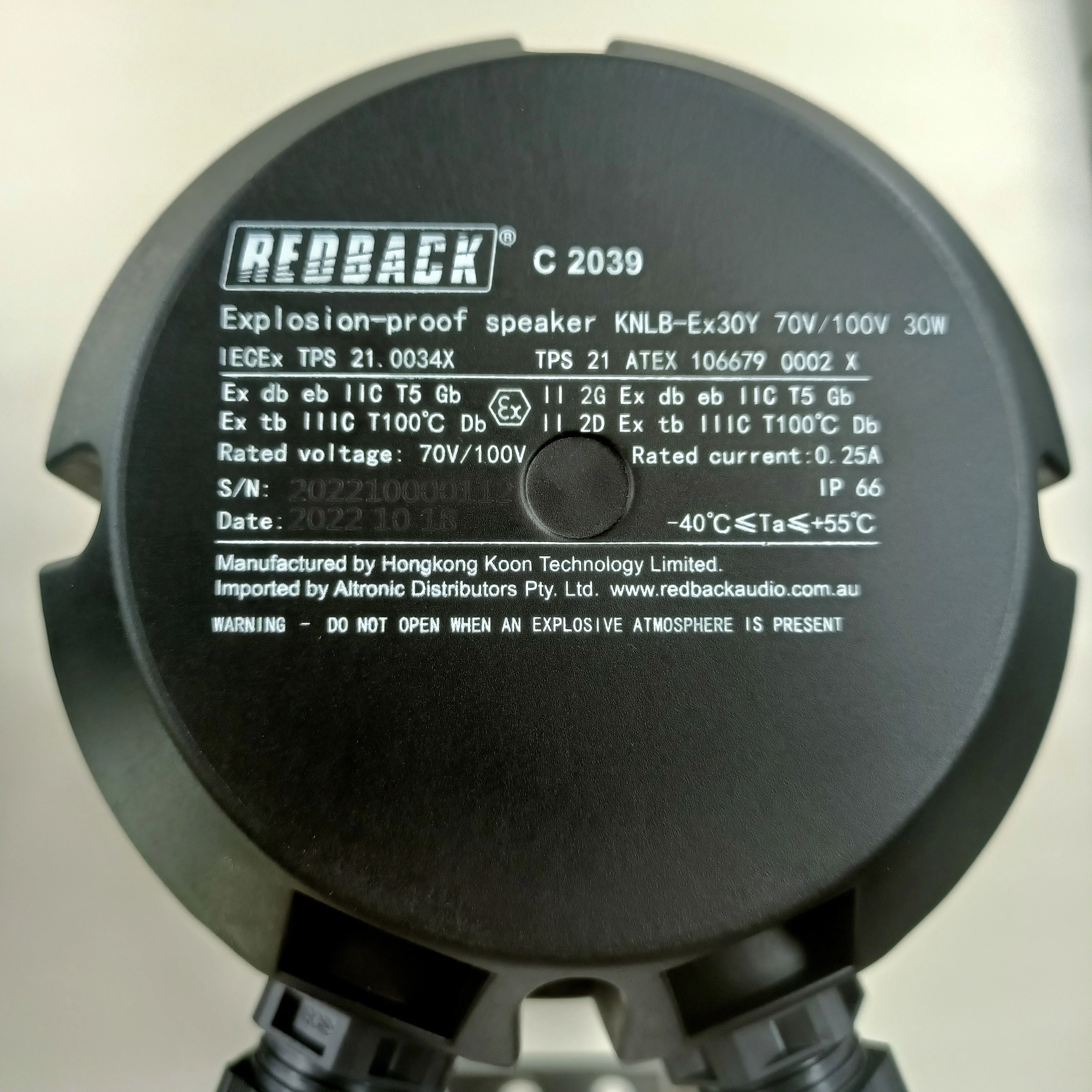 KNTECH ATEX IE CEx Сертифицированный взрывозащищенный звуковой динамик Открытый сигнал