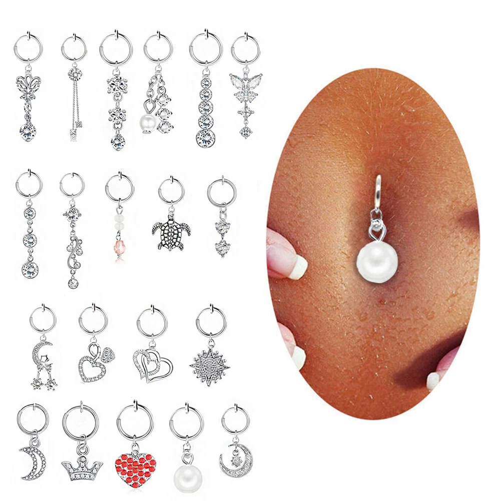 

Crystal Belly Button Rings Navel Ring Zircon Drop Dangle Body Belly Piercing Jewelry For Women Beach Belly Navel Rings