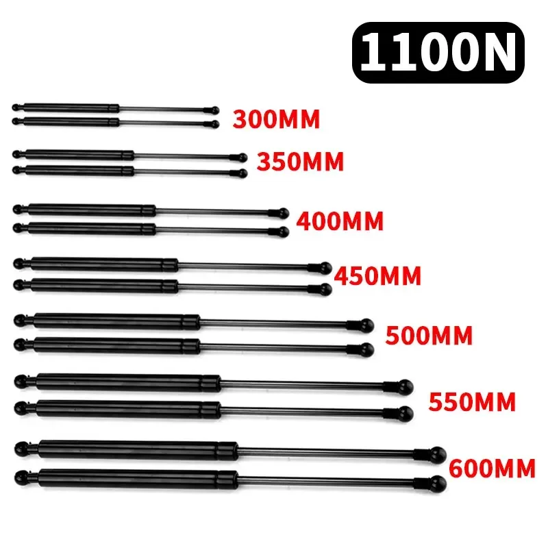 

2 шт. 1100N 300/350/400/450/500/600 мм газовые стойки, газовая пружина, поддержка багажника, капот, автомобильные караваны, двери, окна, люки, лодка, автобус