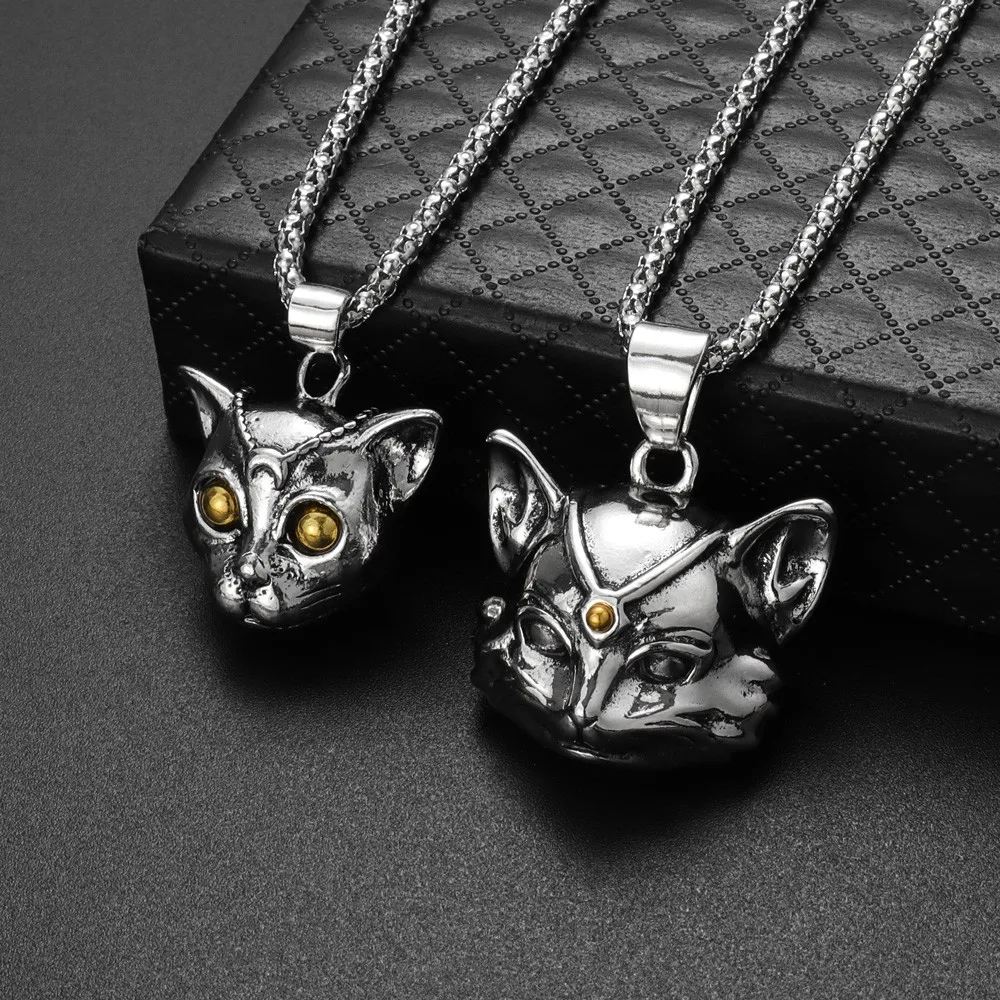 Ожерелье с подвеской в виде котенка из титановой стали для мужчин и женщин