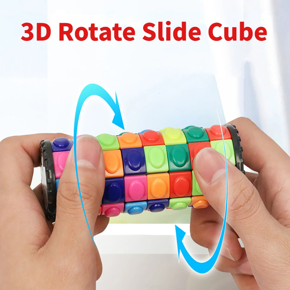 

Creative 3D Rotating Slid Cube Puzzle Color Tower Decompression Novel Cube Child Puzzle Toy Parent-child Montessori Prop Gift