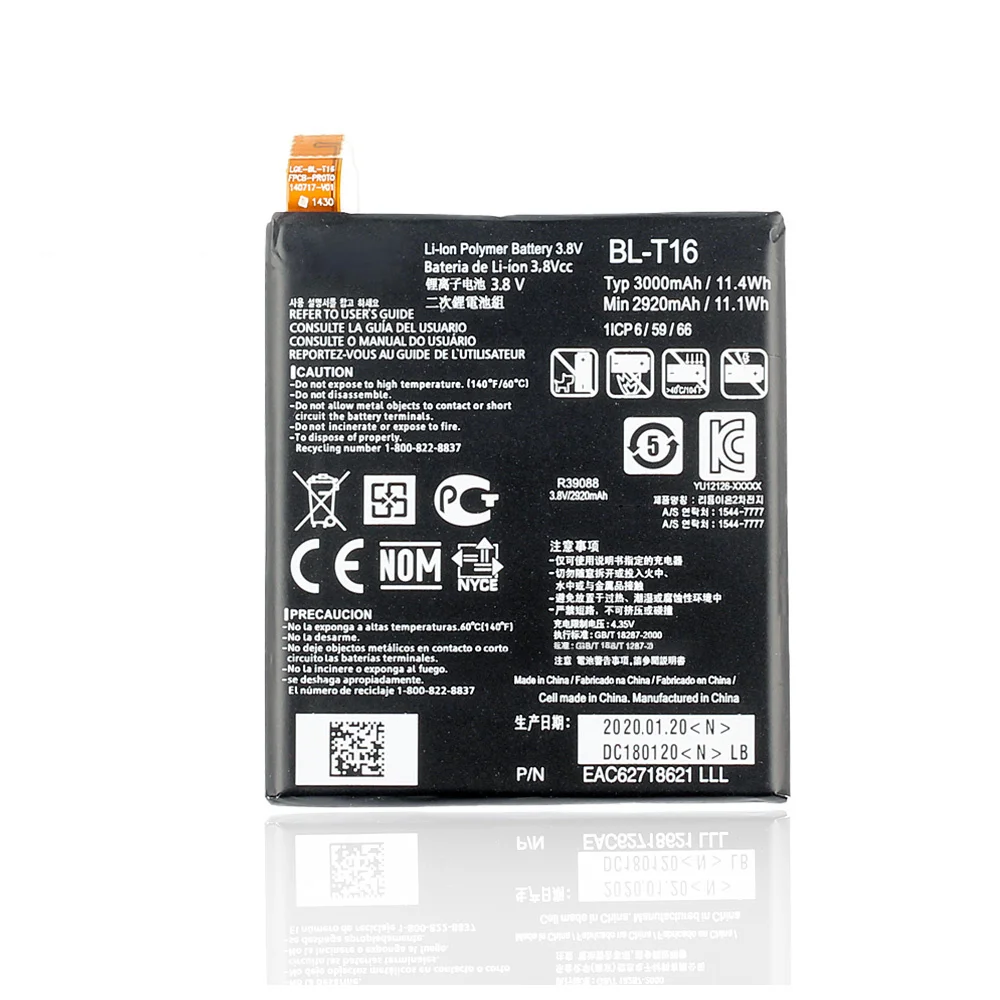 100% оригинальный аккумулятор BL-T16 емкостью 3000 мАч для смартфона LG G Flex 2 H950 H955 H959 LS996