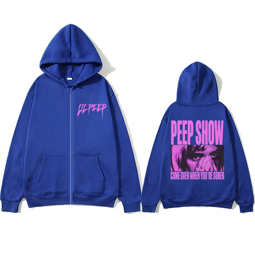 Рэпер Lil Peep Show Толстовка на молнии Модный винтажный кардиган в стиле Харадзюку