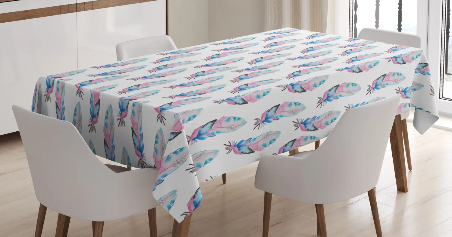 Скатерть с перьями винтажная ткань принтом гранж-перьев скатерть для обеденного