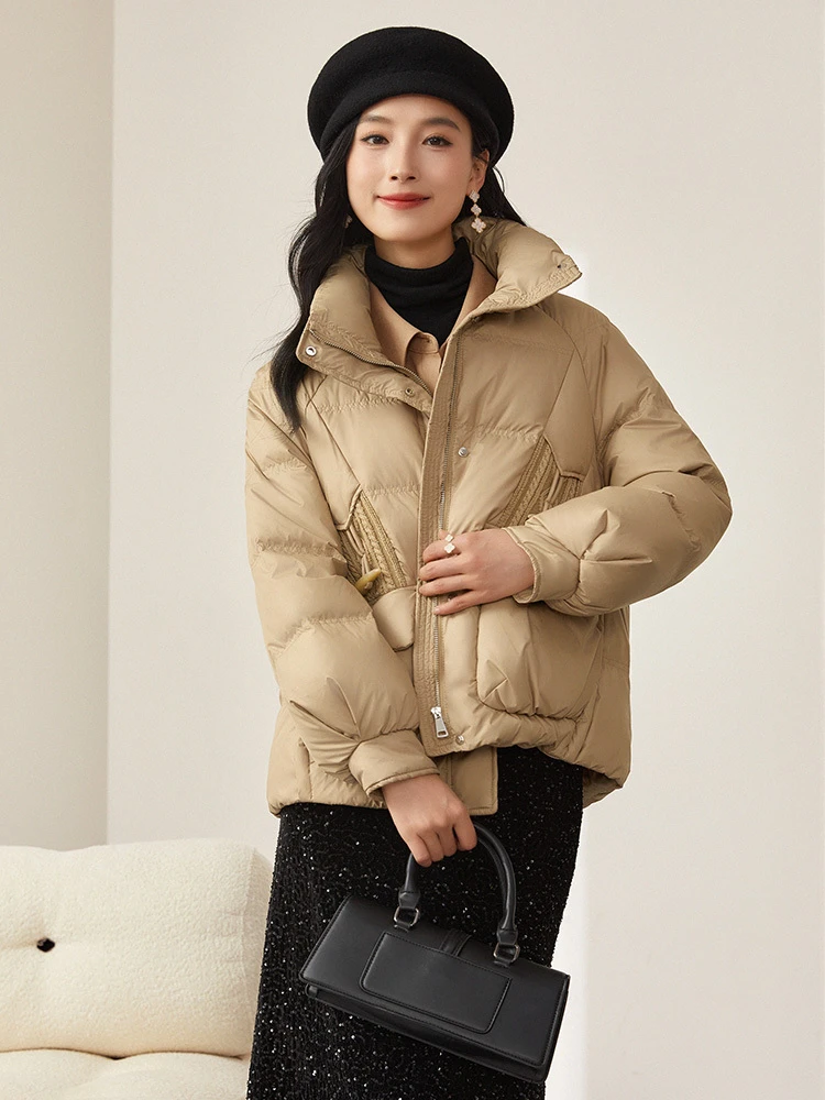 Ouqi Snow 2024 новая зимняя женская модная повседневная куртка с длинными рукавами и