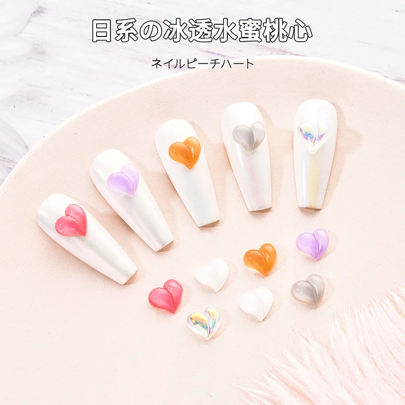 

30 шт., декоративные подвески для ногтей в виде сердца