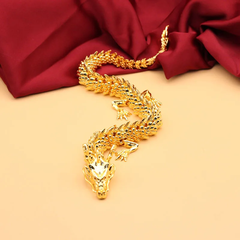 

1pc 3D Upgrade Golden Dragon Mirror Style Brass Activity Chinese Dragon Home Decor Crafts Antique Zodiac Bronze Dragon Ornaments