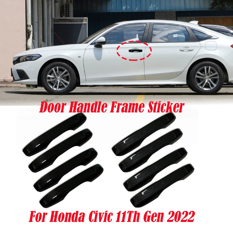 

4 шт., наклейки на дверную ручку автомобиля Honda Civic 11-2022