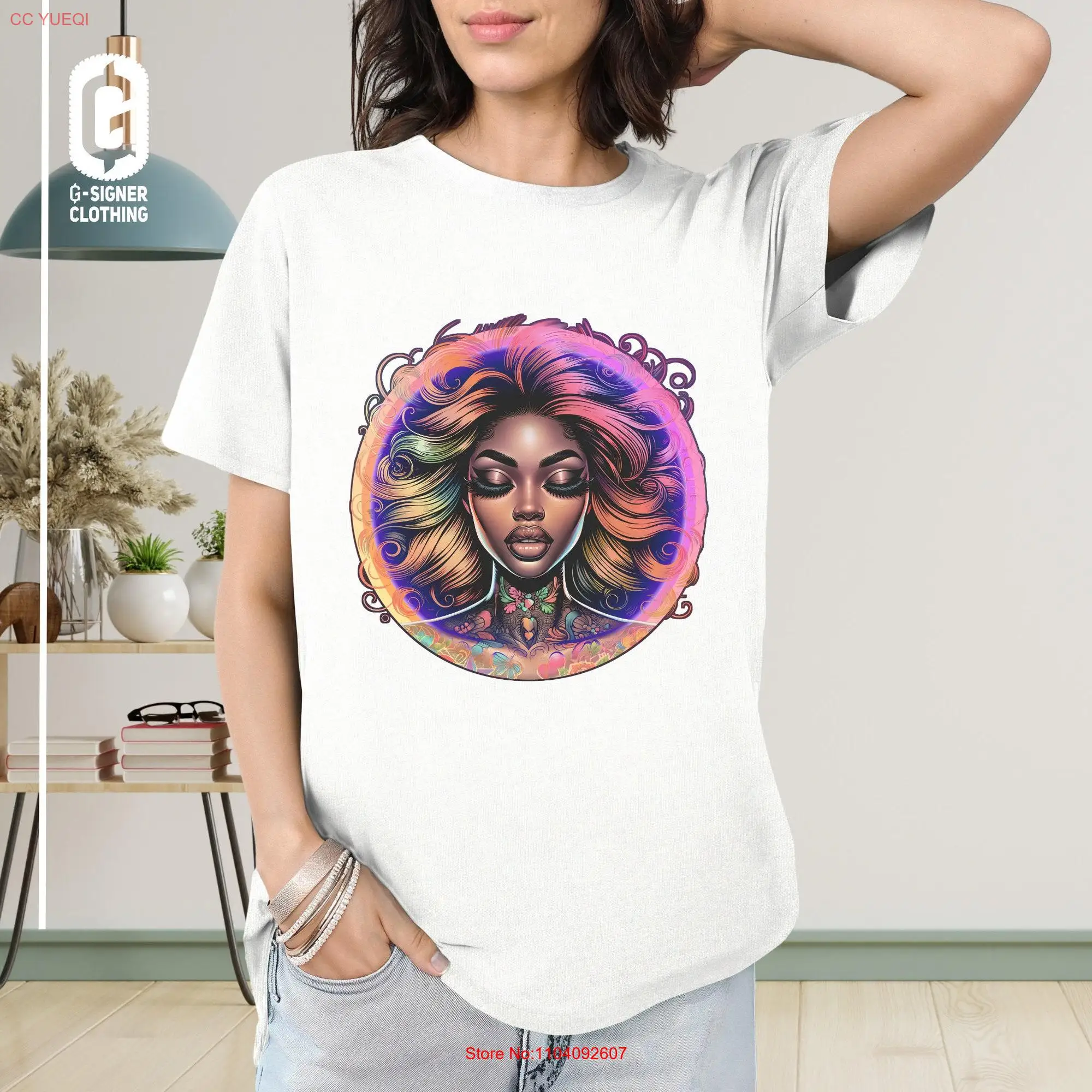 Футболка женская с чернилами выразительный красочный топ круглым вырезом и