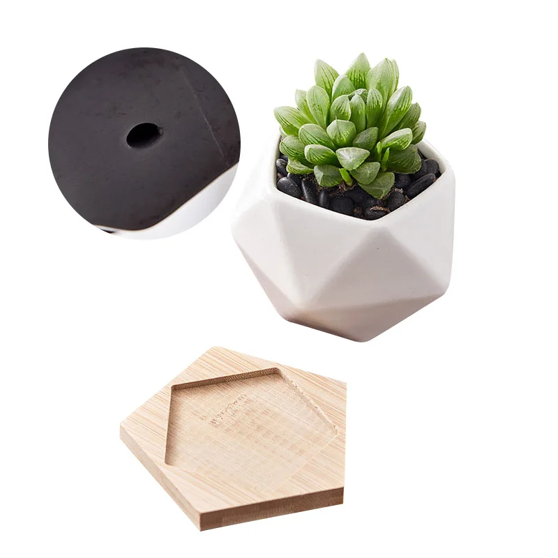 Геометрический белый фарфоровый керамический цветочный горшок Strongwell