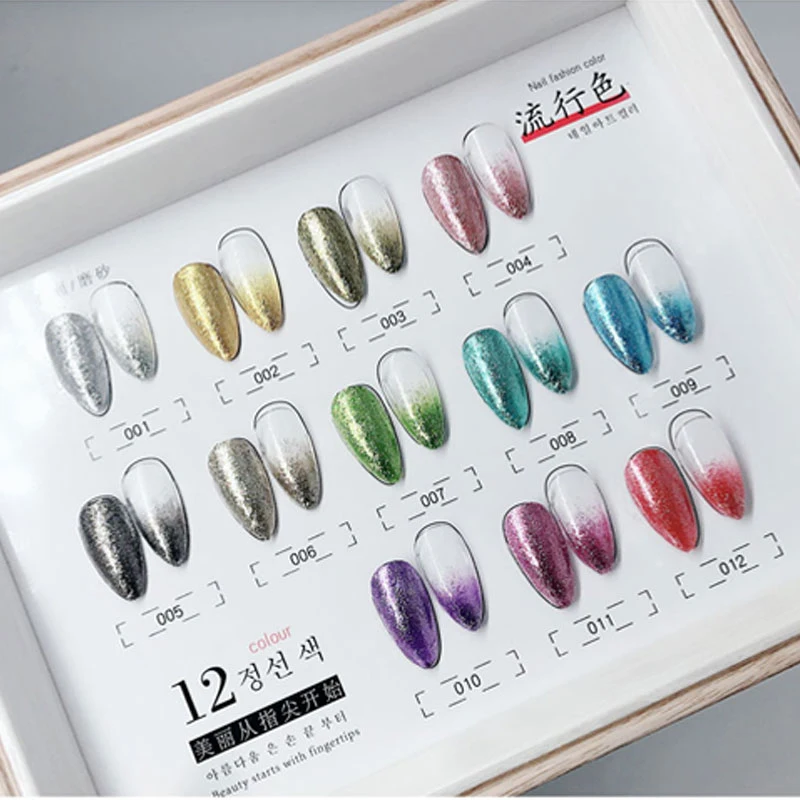 

2pcs 4ml Super Sparkling Gel Nail Polish Reflective Glitter Gel Semi Permanent Nail Art Varnish For Manicures Need Base Top Coat