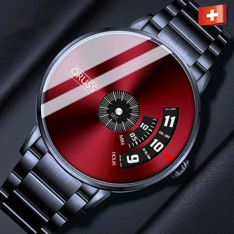 Fashion Leisure fully automatic movement watch men imported genuine waterproof brand-name steel wristwatch black technology