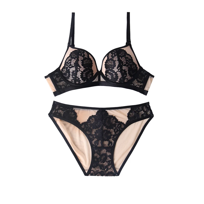 

Женское нижнее белье из тонкого кружева, летний Ультратонкий комплект с бюстгальтером с чашкой пуш-ап, Удобный Повседневный бюстгальтер на косточках с чашкой 3/4
