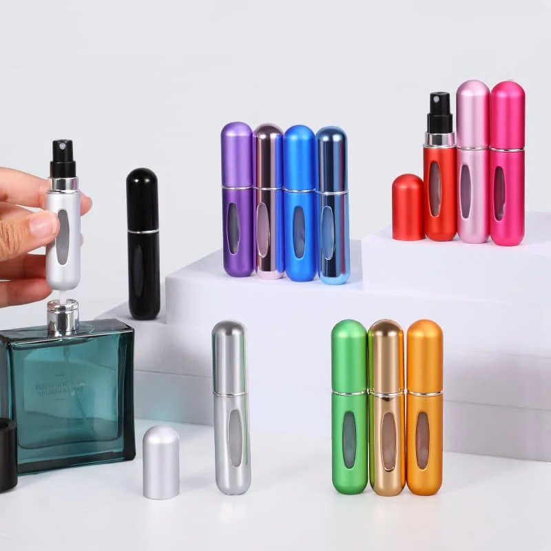 

5ml Refillable Perfume Atomizer Spray Bottle Portable Mini Empty Case Scent Pump Fragrances Containers Travel Squeeze Empty Cans