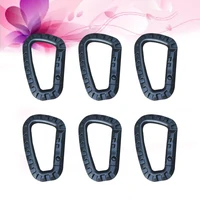 6pcs multi function d shape mountaineering buckle portable steel climbing carabiner hanging keychain hook fit