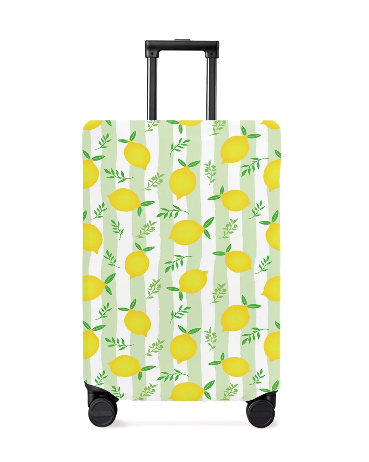 

Yellow Lemon Green Leaves Stripes Travel Luggage Cover Elastic Baggage Cover Suitcase Case Dust Cover Travel Accessories