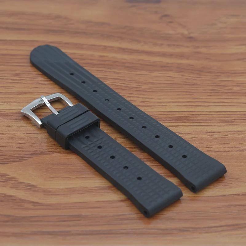 20mm 22mm Black Silicone Sport Strap Diving Waterproof Rubber for Seiko Tunas Canned Turtle 6105 6309 SRPE 007/Samsung Watch