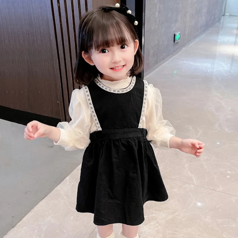 Dress for Girls 2022 New Spring Autumn Long Sleeve Top Dresses 2pcs Sets Kids Princeness Party Toddler Children's Clothes | Детская