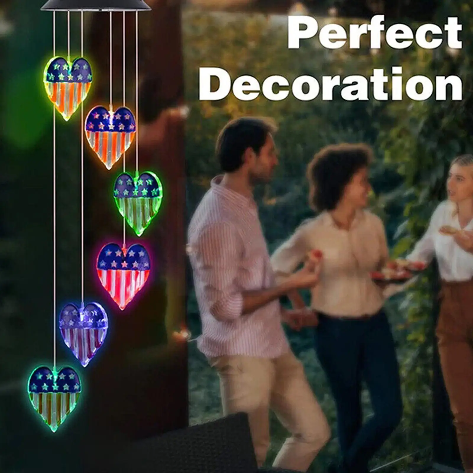 

Solar Wind Chime With Color Changing Light S-Hook Butterfly Indoor Dragonfly Hummingbird Balcony Garden Outdoor Decorations J0M2