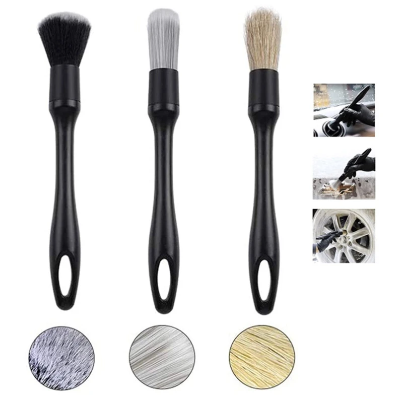 

3Pcs Car Car Wash Brush Interior Air Conditioner Air Outlet Cleaning Brush Car Interior Cleaning Detail Brush Gap Cleaning Brush