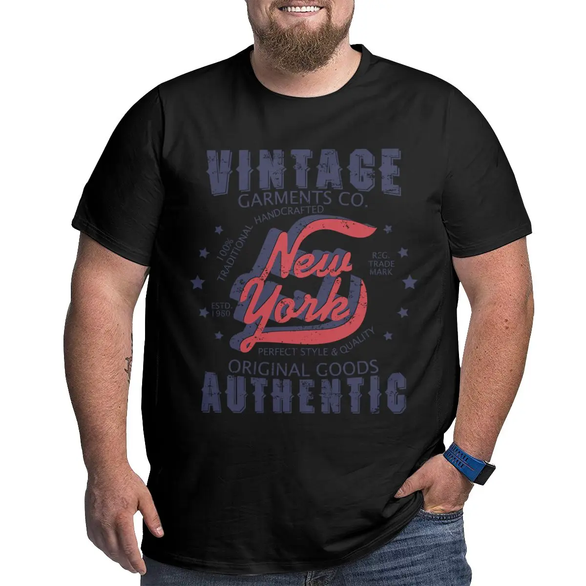 

Vintage Design Men's Novelty T Shirts Oversized T-shirts for Big Tall Men Plus Size Clothing Black Short Sleeve Cotton Top Tees