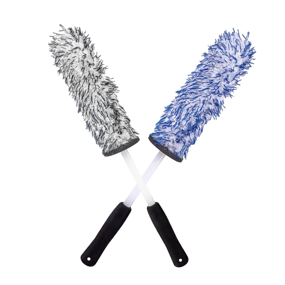 

Car Maintenance Wash Wheels Brush Microfiber Premium Non-Slip Handle Easy To Cleaning Rims Spokes Wheel Barrel Car Accessories