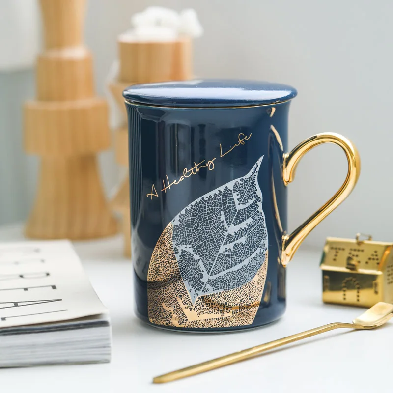 

Creative Classic Mug Packaging Box Bone China Coffee Cups American Style with Lid Regalos Personalizados Personality Mug BD50MS