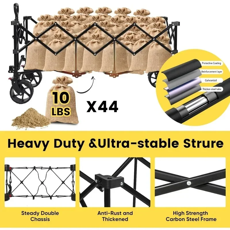 Складной удлиненный вагон Sekey 48 дюймов грузоподъемность фунтов сверхпрочная