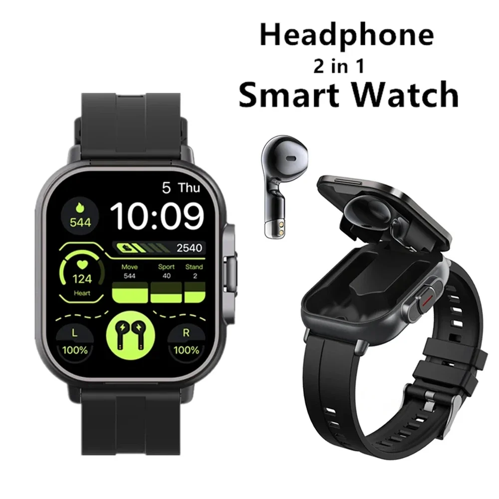 Беспроводные Bluetooth наушники с шумоподавлением TWS 2 в 1