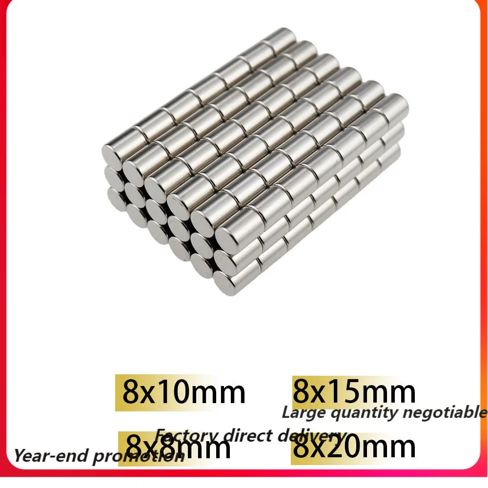 

8x10 8x15 8x8 8x20mm Super Strong Round Disc Shape Blocks Rare Earth Neodymium Magnets Fridge Crafts Acoustic Field Electronics