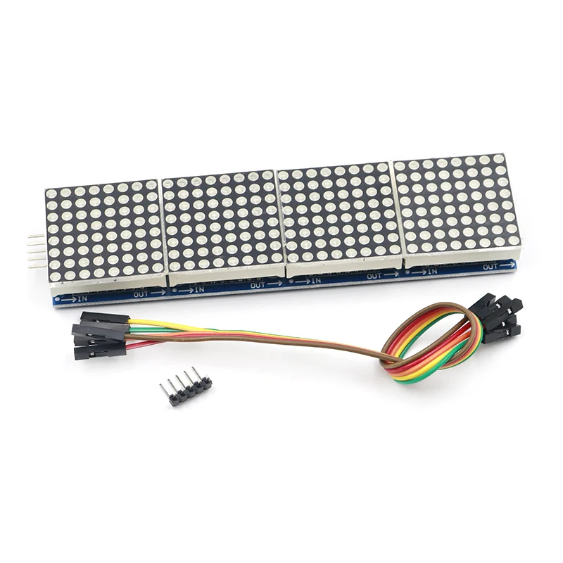 Модуль точечной матрицы MAX7219 для микроконтроллера Arduino 4 в одном дисплее с линией