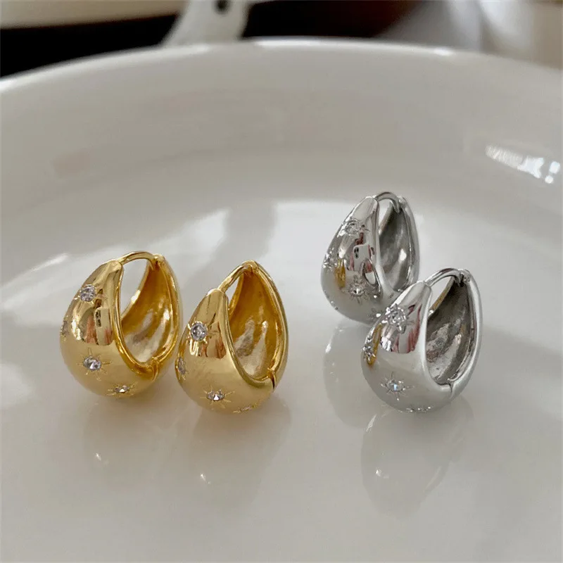 WAKA S925 Серебряные иглы с цирконием круглые серьги каплями воды для женщин новые