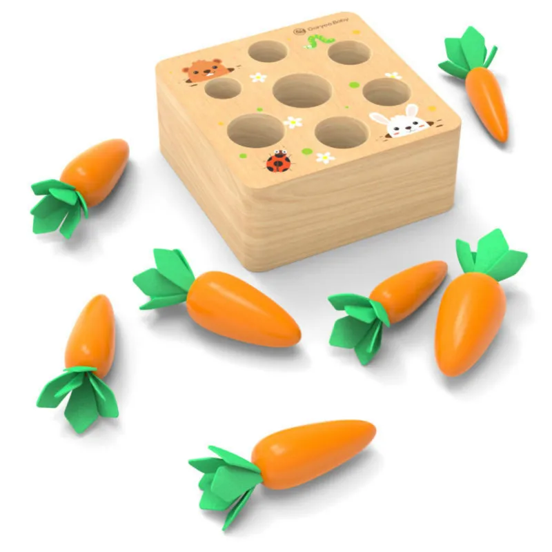 

Baby Wooden Toys 3D Puzzle Early Childhood Educational Toys Catch Worm Game Color Cognitive Magnetic Strawberry Apple