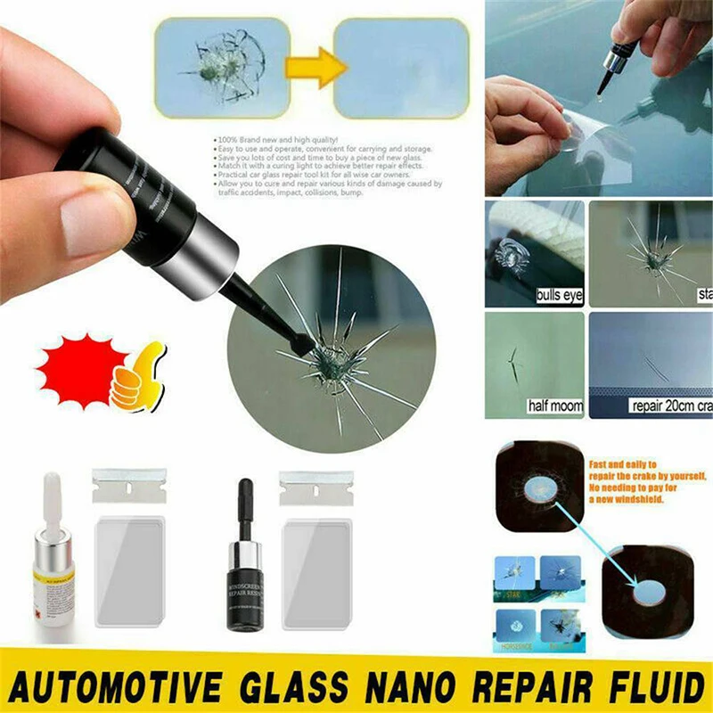 

Car Automotive Glass Nano Repair Solution Fluid Glass Repair Fluid Car Window Repair Tools Kit Nano Repair Fluid Crack Scratch