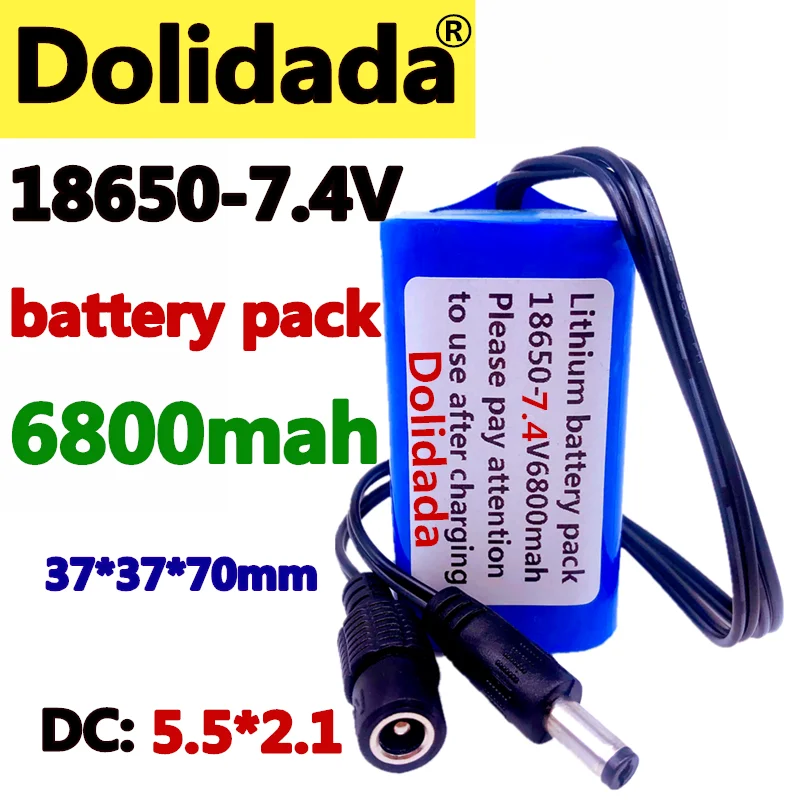 

Dolidada Protect 7.4 V 6800 mAh 8.4 V 18650 Li-lon Battery bike lights Head lamp special battery pack DC 5.5mm *2.2mm