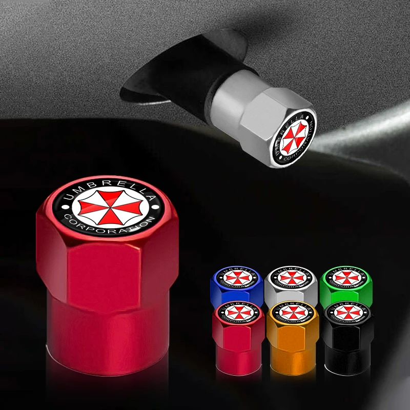 

4pcs New Metal Car Wheel Tire Cover Air Valve Stem Caps Car Goods For Umbrella Corporation Car Styling Decoration Accessories