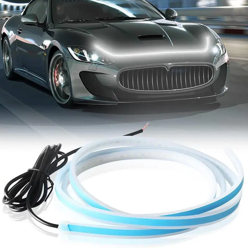 

Светильник ная лента для капота автомобиля, универсальная гибкая ламсветильник для атмосферы, аксессуары для дневных ходовых огней, двигат...